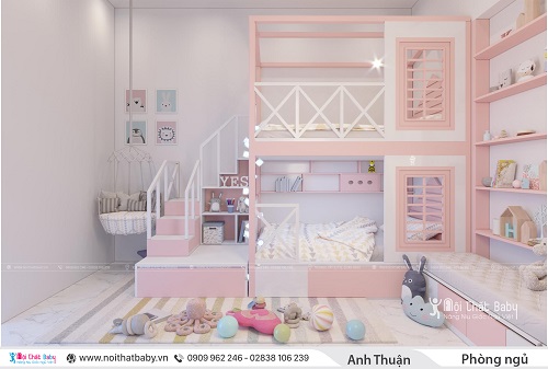 Thiết kế giường tầng đa năng cho bé